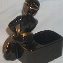 Hand Painted Black Man Porcelain Figurine Planter - Ethnographic