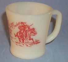 DAVY CROCKETT Milk Glass Mug