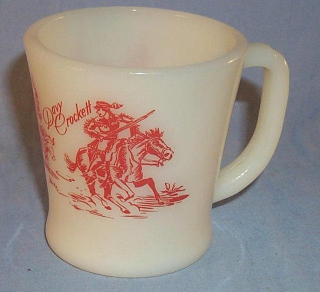 DAVY CROCKETT Milk Glass Mug