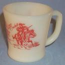 DAVY CROCKETT Milk Glass Mug