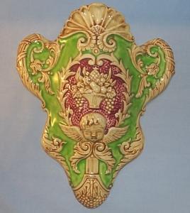 Colorful WINGED CHERUB Porcelain Wall Pocket