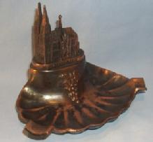 KOLNERDOM Copper Coated Grey Metal Ashtray - Tobacciana