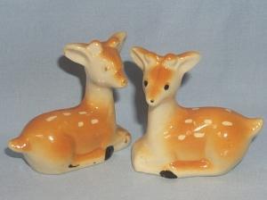 Occupied Japan FAWN Porcelain Salt and Pepper Shakers