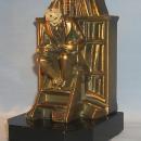JB Hirsch LIBRARIAN Gray Metal Bookend on Black Granite Base - Metalware