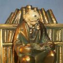 JB Hirsch LIBRARIAN Gray Metal Bookend on Black Granite Base - Metalware