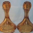 Fostoria ART DECO Amber Glass Candlesticks