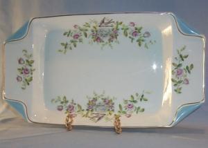 Beautiful Hand Painted BIRD Design Porcelain Dresser Tray