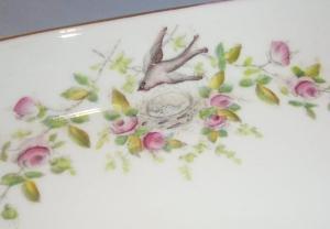 Beautiful Hand Painted BIRD Design Porcelain Dresser Tray