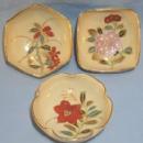 Three Hand Painted Gold Trimmed Porcelain Nut Bowls