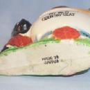 MY OLD COUNTRY SEAT Black Boy Pushing Toilet Porcelain Ashtray - Ethnographic