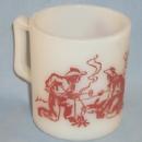 Red HOPALONG CASSIDY Milk Glass Advertising Mug