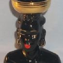 Porcelain Head Vase with Gold Trim and Red Lips - Ethnographic