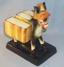 Porcelain DONKEY Cigarette and Match Holder - Tobacciana