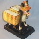 Porcelain DONKEY Cigarette and Match Holder - Tobacciana