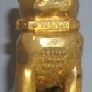Golden MACK Truck Bulldog Emblem Mounted on Chrome Plated Advertising Ashtray - Tobacciana