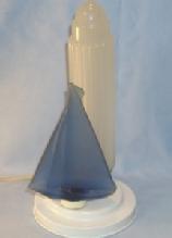 Pretty Blue Satin Glass Sailboat Table Lamp