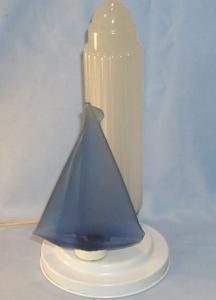 Pretty Blue Satin Glass Sailboat Table Lamp