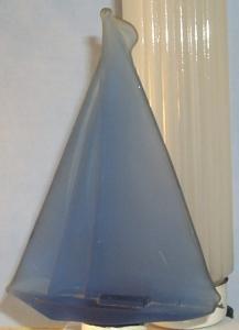 Pretty Blue Satin Glass Sailboat Table Lamp
