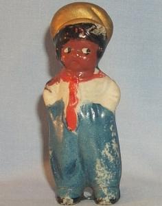 Bisque Porcelain Black Dutch Boy Figurine - Ethnographic