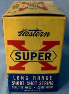 Western SUPER X Shotgun Shell Box w/Paper Shells - Sporting Advertising