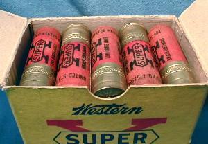 Western SUPER X Shotgun Shell Box w/Paper Shells - Sporting Advertising