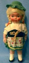 old girl German Toy Doll - Ethnographic Doll - Vintage antique Toy