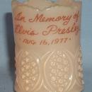 Almond Slag Glass IN MEMORY OF ELVIS PRESLEY Toothpick Holder