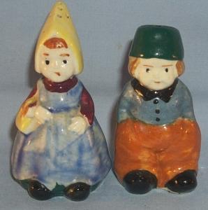 DUTCH COUPLE Porcelain Salt and Pepper Shakers