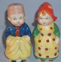 DUTCH COUPLE Porcelain Salt and Pepper Shakers