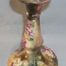 Porcelain LIMOGES Purple Flower Pedestal Candlestick.