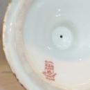 Porcelain LIMOGES Purple Flower Pedestal Candlestick.