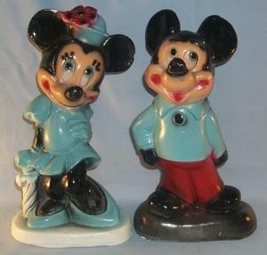 Contemporary Toys MICKIE AND MINNIE MOUSE Chalkware Figurine Banks