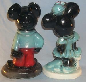 Contemporary Toys MICKIE AND MINNIE MOUSE Chalkware Figurine Banks
