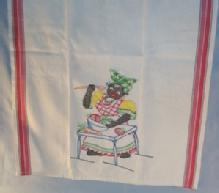 Crocheted Ethnographic MAMMY Broadcloth Dish Towel.
