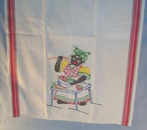 Crocheted Ethnographic MAMMY Broadcloth Dish Towel.