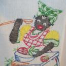 Crocheted Ethnographic MAMMY Broadcloth Dish Towel.