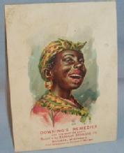Ethnographic Advertising Trading Card Black Woman Decorated DOWNING'S REMEDIES