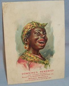 Ethnographic Advertising Trading Card Black Woman Decorated DOWNING'S REMEDIES