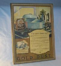 GOLD DUST Washing Powder Advertising Wood Frame Poster Ethnographic.