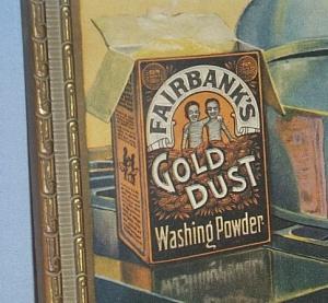 GOLD DUST Washing Powder Advertising Wood Frame Poster Ethnographic.