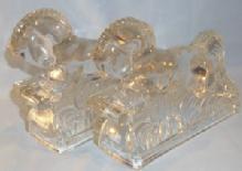 Clear Glass JUMPING HORSE Bookends
