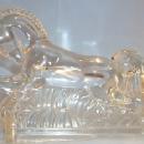 Clear Glass JUMPING HORSE Bookends