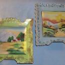 Two Hand Painted Scenery Porcelain Hanging Wall Plaques