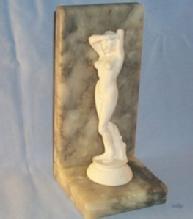 Marble Bookend with Nude Figurine - Misc.
