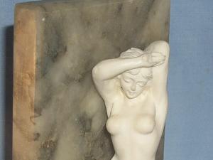 Marble Bookend with Nude Figurine - Misc.