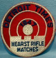 old Detriot Michigan Hearst Rifle Match - 1947 Sporting Shoulder Patch