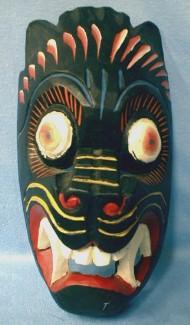 Carved Wood Mask - Hand Painted Ethnographic Folk Art