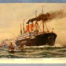 vintage Steamship Postcard - United States Lines SS AMERICA US Goverment Ship - Steamship Postcard - Paper