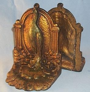 PROUD PEACOCK Cast Iron Bookends - Metalware