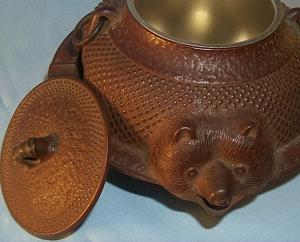 Two Piece Cast Iron BEAR Design Cigarette Smoking Set - Tobacciana